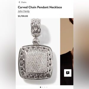 BRAND NEW JOHN HARDY LARGE DIAMOND PENDANT AND 6.5 mm signature chain available